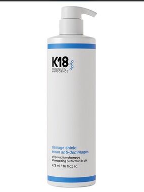 K18 Damage Shield pH Protective Shampoo size 16 fl oz -NEW , white and blue